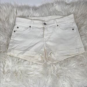 7 For All Mankind Off White Jean Shorts Summer Essential